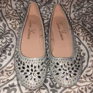 Lauren Lorraine size 7 silver flats